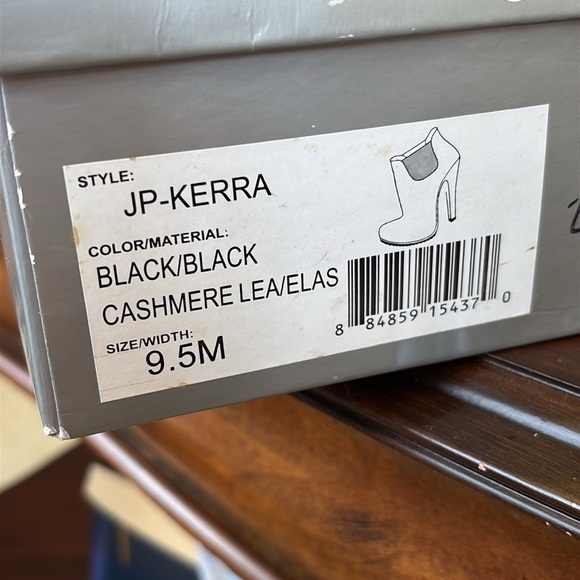 Brand New Jessica Simpson Genuine Suede Gray & Black Slip On Heeled Booties Boot - Picture 11 of 15